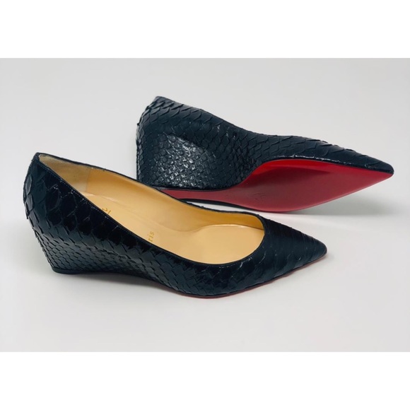 Christian Louboutin Shoes - Christian louboutin pipina 55 python crystal wedge